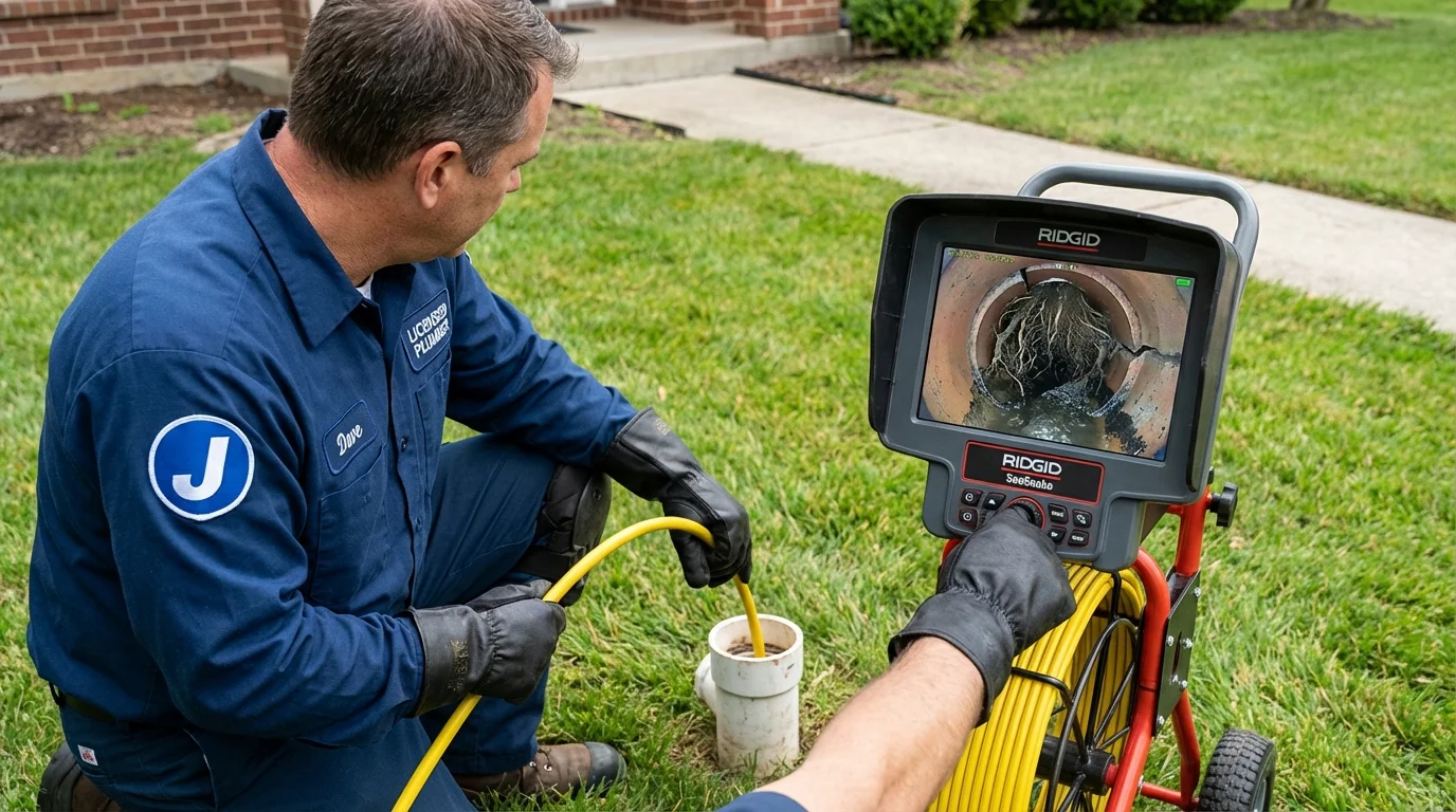 Sewer camera inspection being performed by Johns Plumbing LLC in Cheswick
